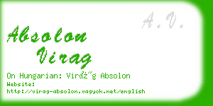 absolon virag business card